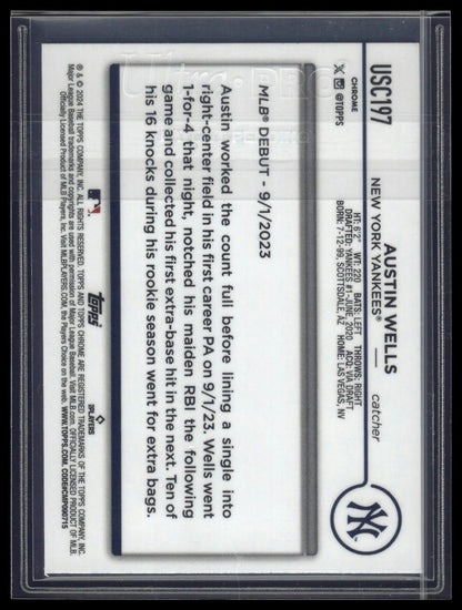 2024 Topps Chrome Update #USC197 Austin Wells Negative Refractors