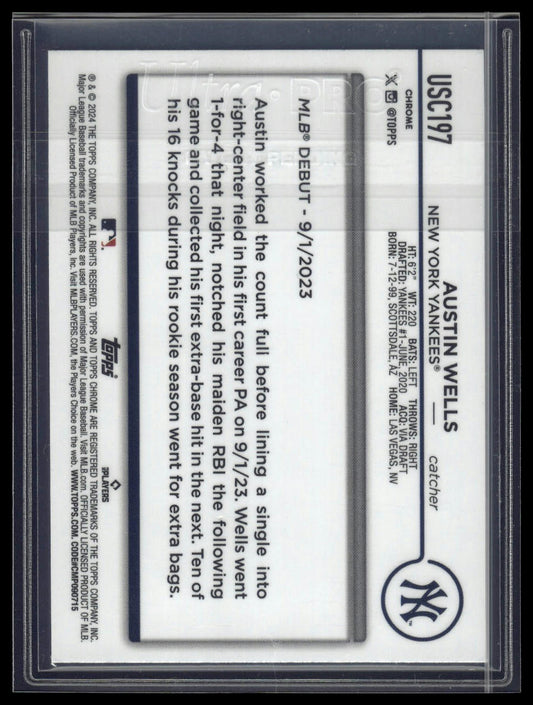 2024 Topps Chrome Update #USC197 Austin Wells Negative Refractors