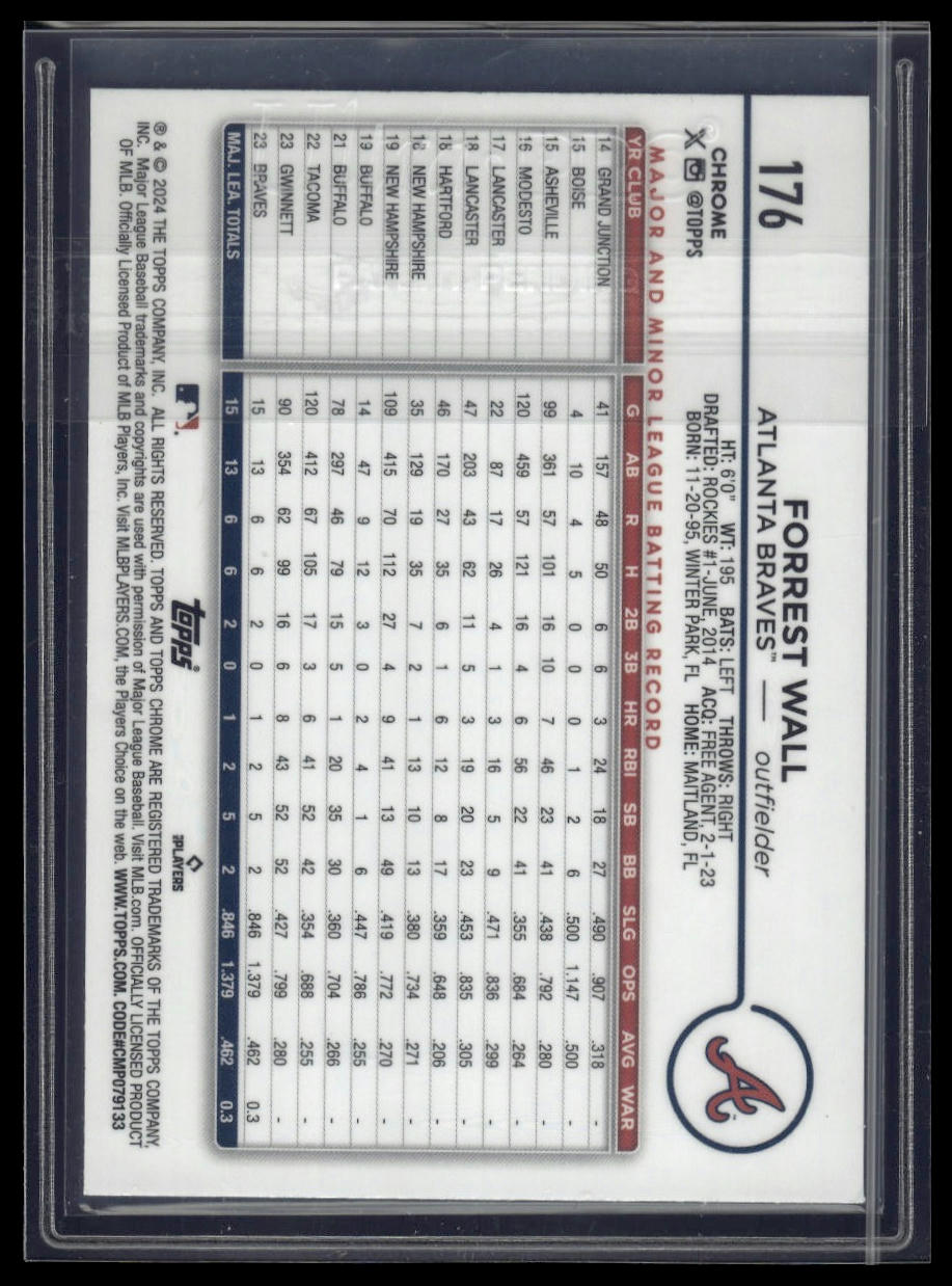 2024 Topps Chrome Logofractor #176 Forrest Wall Orange MLB Refractors #/25