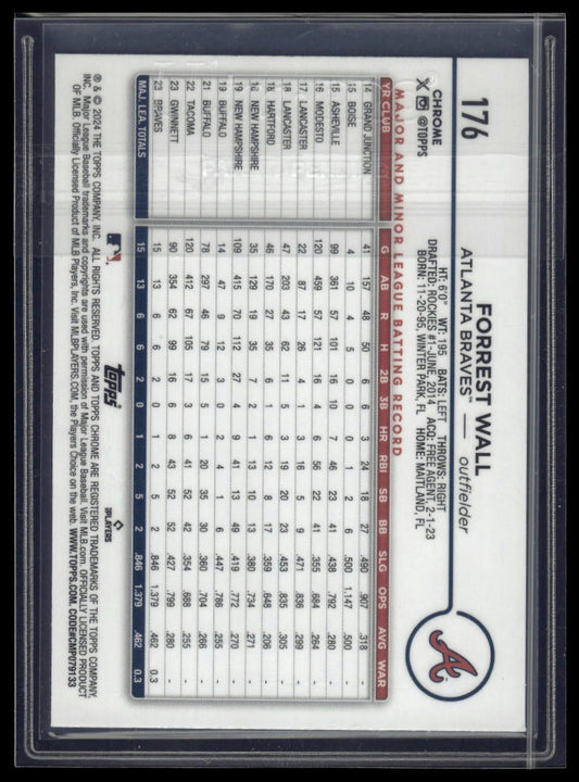 2024 Topps Chrome Logofractor #176 Forrest Wall Orange MLB Refractors #/25