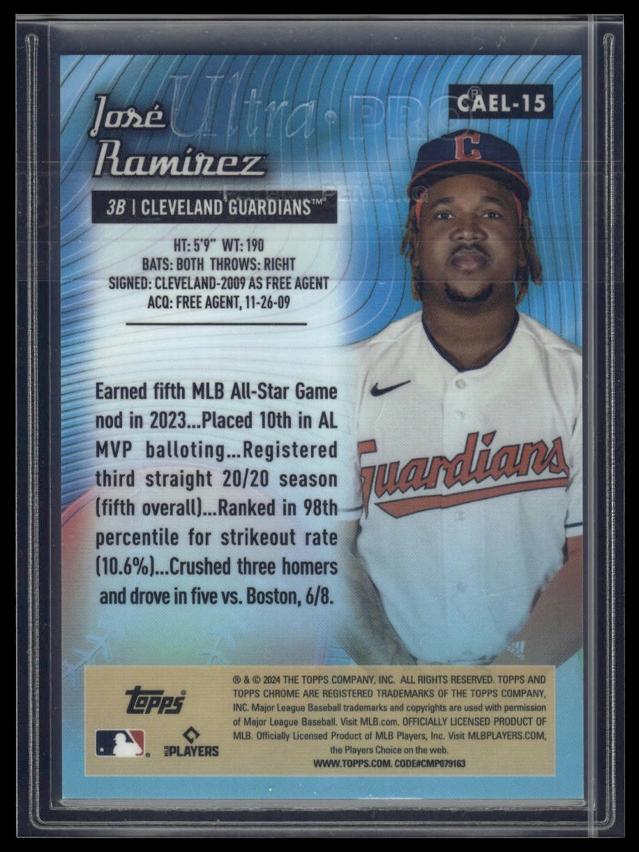 2024 Topps Chrome Logofractor Edition Jose Ramirez Chrome All Etch Green #/99