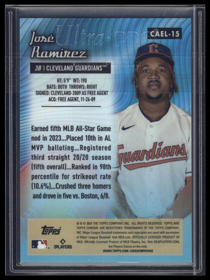 2024 Topps Chrome Logofractor Edition Jose Ramirez Chrome All Etch Green #/99