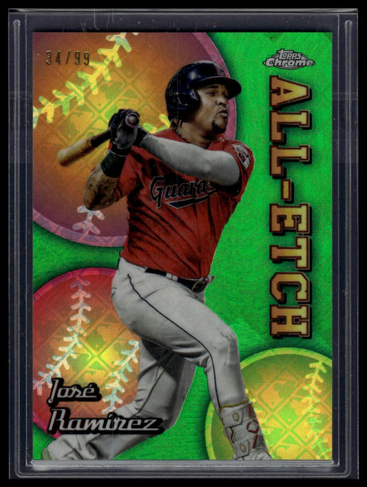 2024 Topps Chrome Logofractor Edition Jose Ramirez Chrome All Etch Green #/99