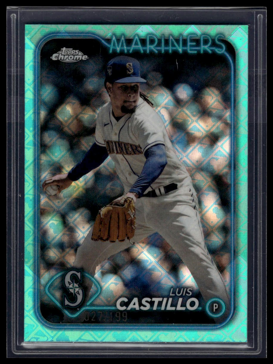 2024 Topps Chrome Logofractor Edition Luis Castillo Aqua Refractors #/199