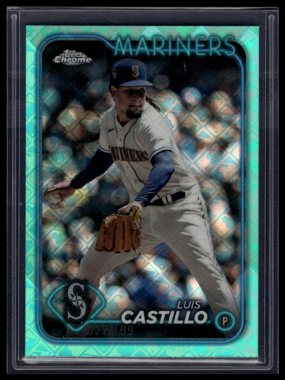 2024 Topps Chrome Logofractor Edition Luis Castillo Aqua Refractors #/199