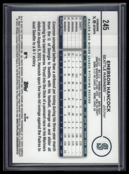 2024 Topps Chrome Logofractor Edition Emerson Hancock Blue Refractors #/150