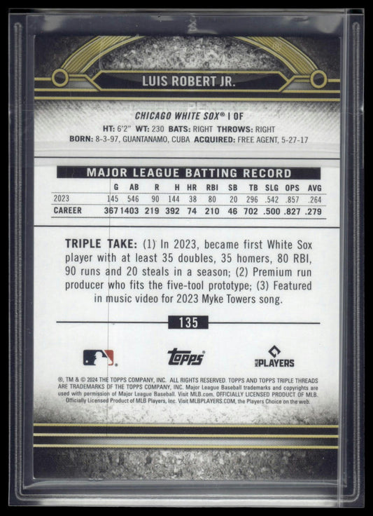 2024 Topps Triple Threads #135 Luis Robert Jr. Gold #/99