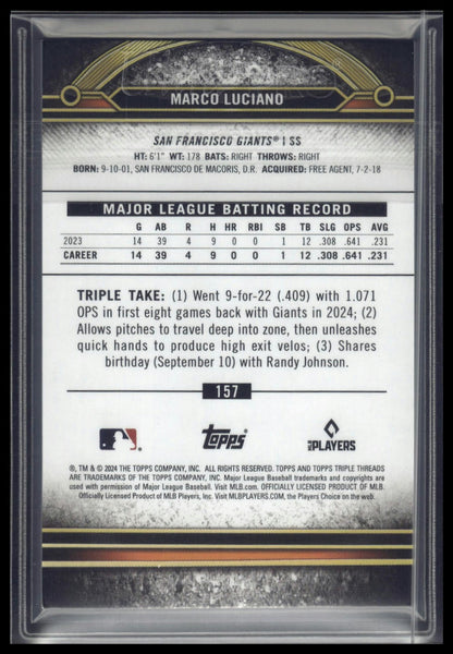 2024 Topps Triple Threads #157 Marco Luciano Gold #/99