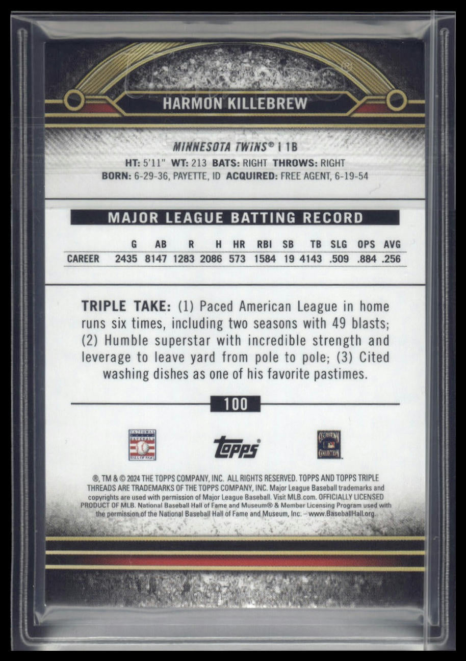 2024 Topps Triple Threads #100 Harmon Killebrew Aquamarine #/149