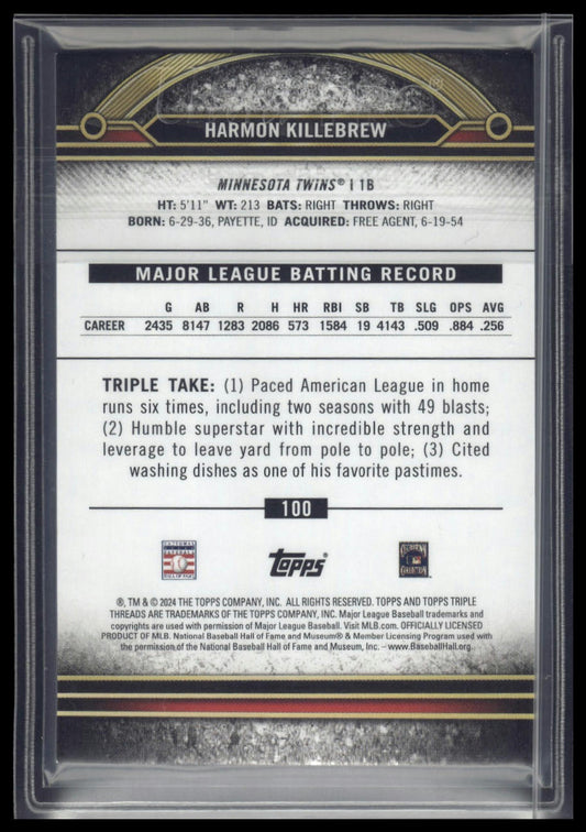 2024 Topps Triple Threads #100 Harmon Killebrew Aquamarine #/149