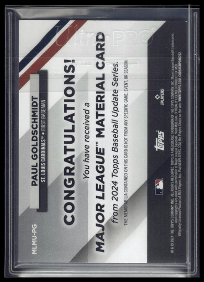 2024 Topps Update #MLMU-PG Paul Goldschmidt Major League Materials Relics