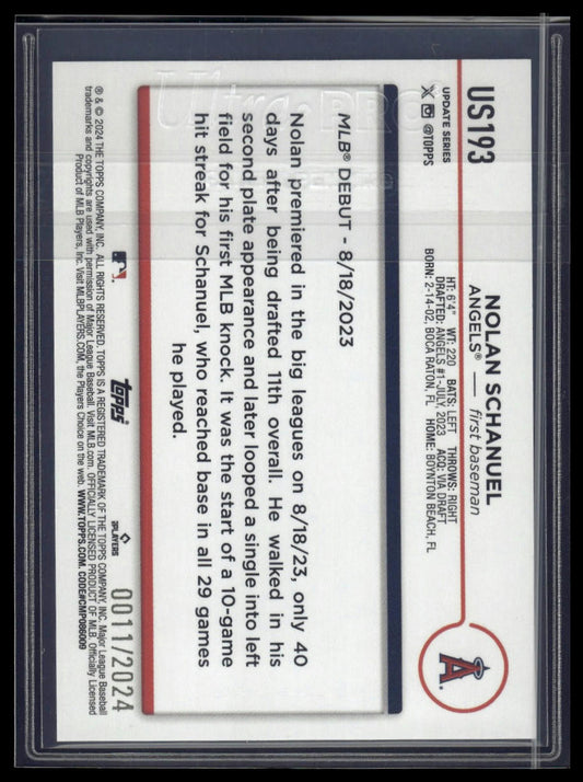 2024 Topps Update #US193 Nolan Schanuel Gold #/2024