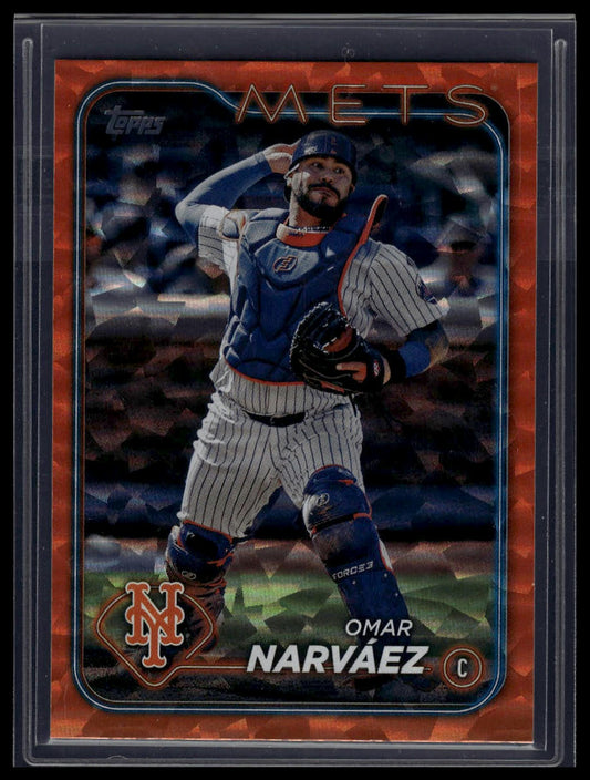2024 Topps Update #US173 Omar Narváez Orange Crackle Foilboard #/299