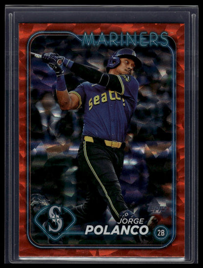2024 Topps Update #US230 Jorge Polanco Orange Crackle Foilboard #/299