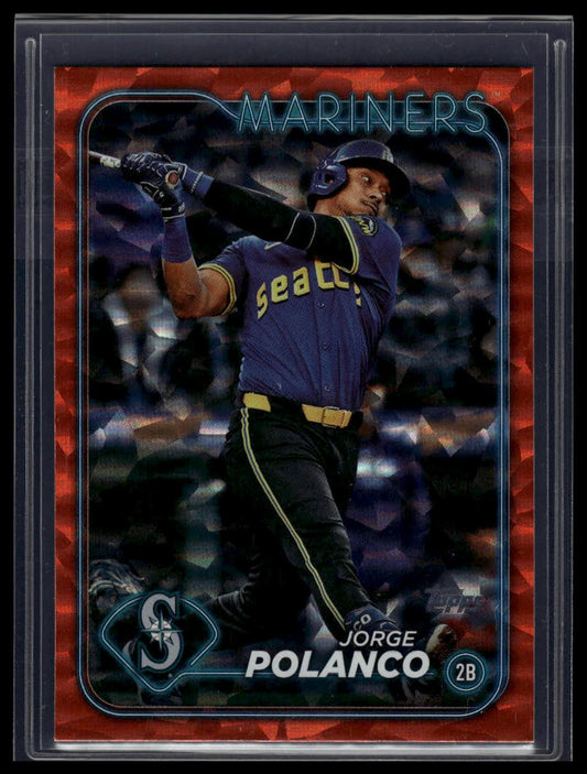 2024 Topps Update #US230 Jorge Polanco Orange Crackle Foilboard #/299