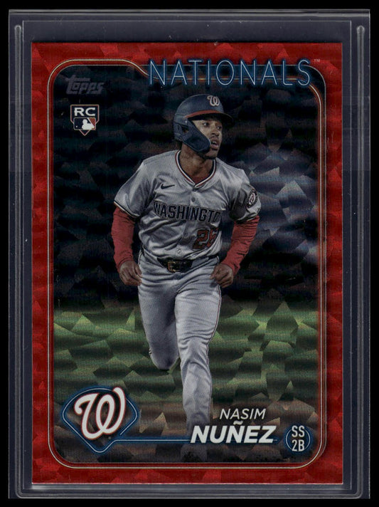 2024 Topps Update #US267 Nasim Nunez Red Crackle Foilboard #/199