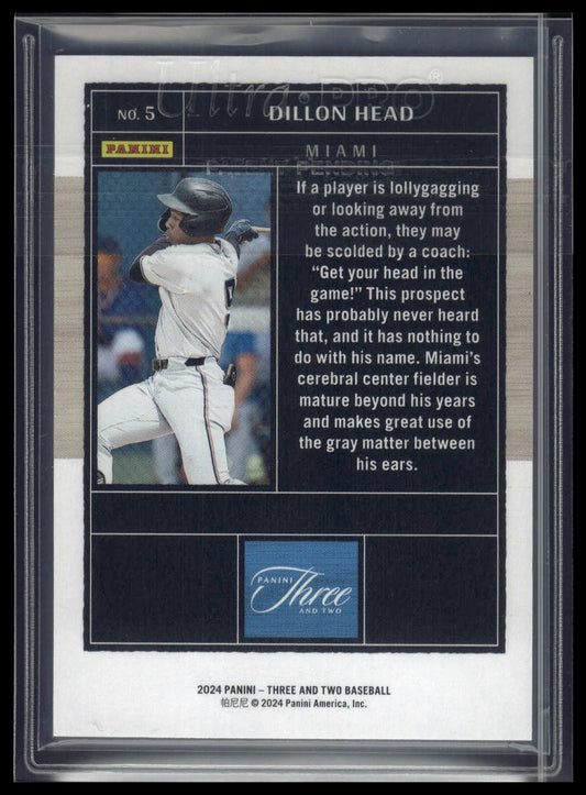 2024 Panini Three and Two #5 Dillon Head Orange #/25