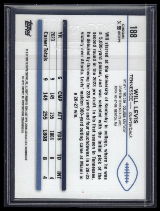 2024 Topps Chrome Sapphire Edition #188 Will Levis