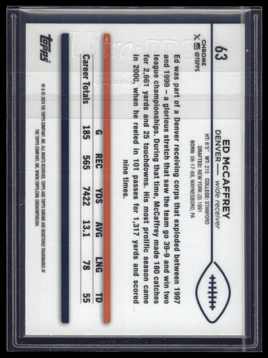 2024 Topps Chrome Sapphire Edition #63 Ed McCaffrey