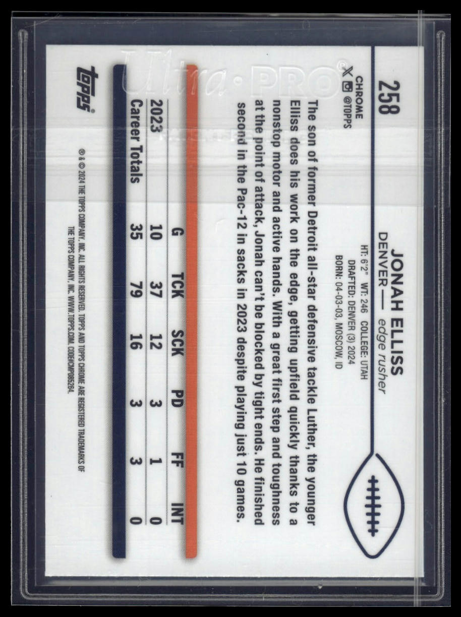 2024 Topps Chrome Sapphire Edition #258 Jonah Elliss
