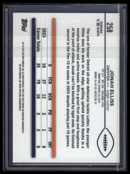 2024 Topps Chrome Sapphire Edition #258 Jonah Elliss