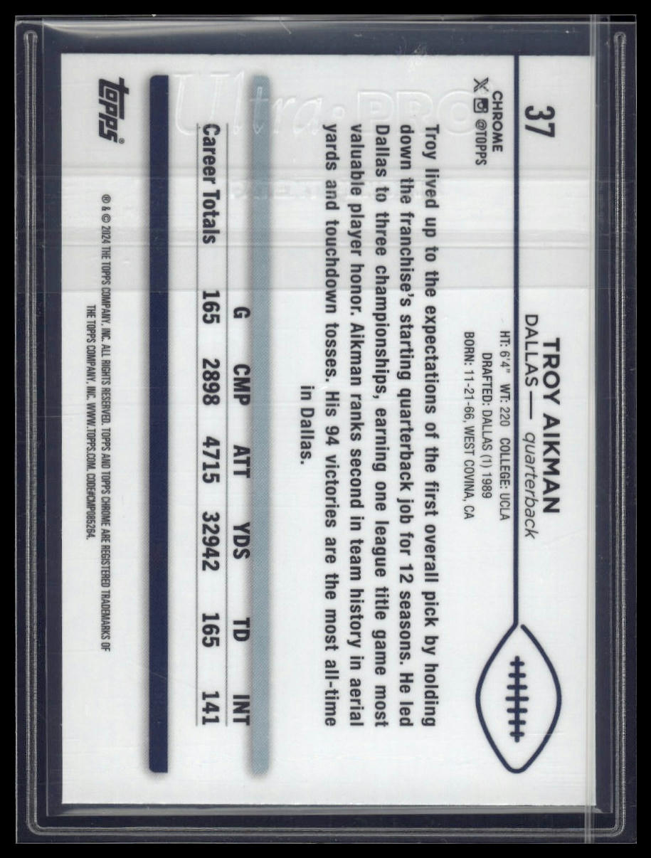 2024 Topps Chrome Sapphire Edition #37 Troy Aikman