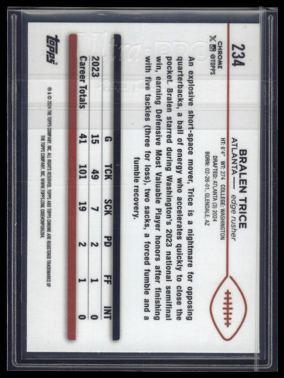 2024 Topps Chrome Sapphire Edition #234 Bralen Trice