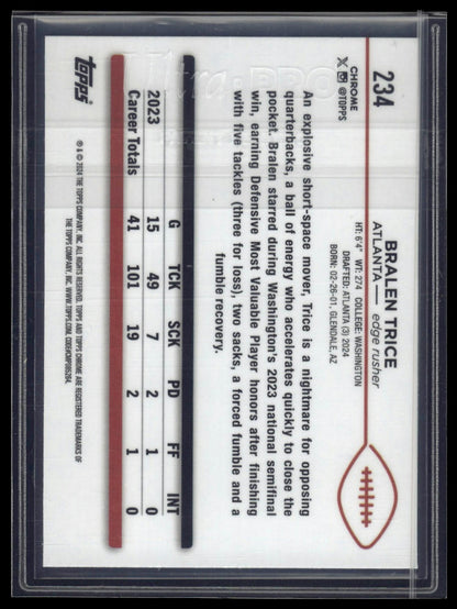 2024 Topps Chrome Sapphire Edition #234 Bralen Trice