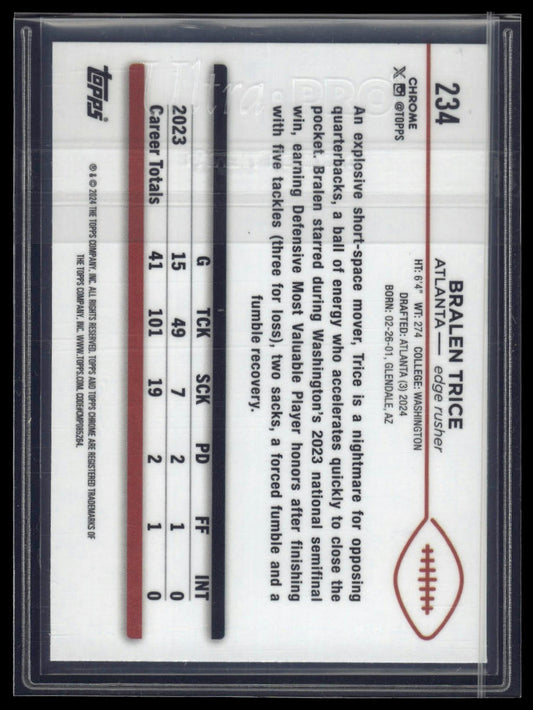 2024 Topps Chrome Sapphire Edition #234 Bralen Trice