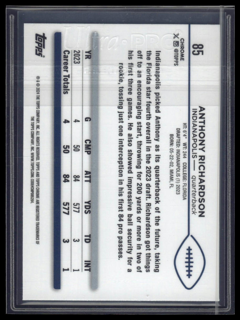 2024 Topps Chrome Sapphire Edition #85 Anthony Richardson