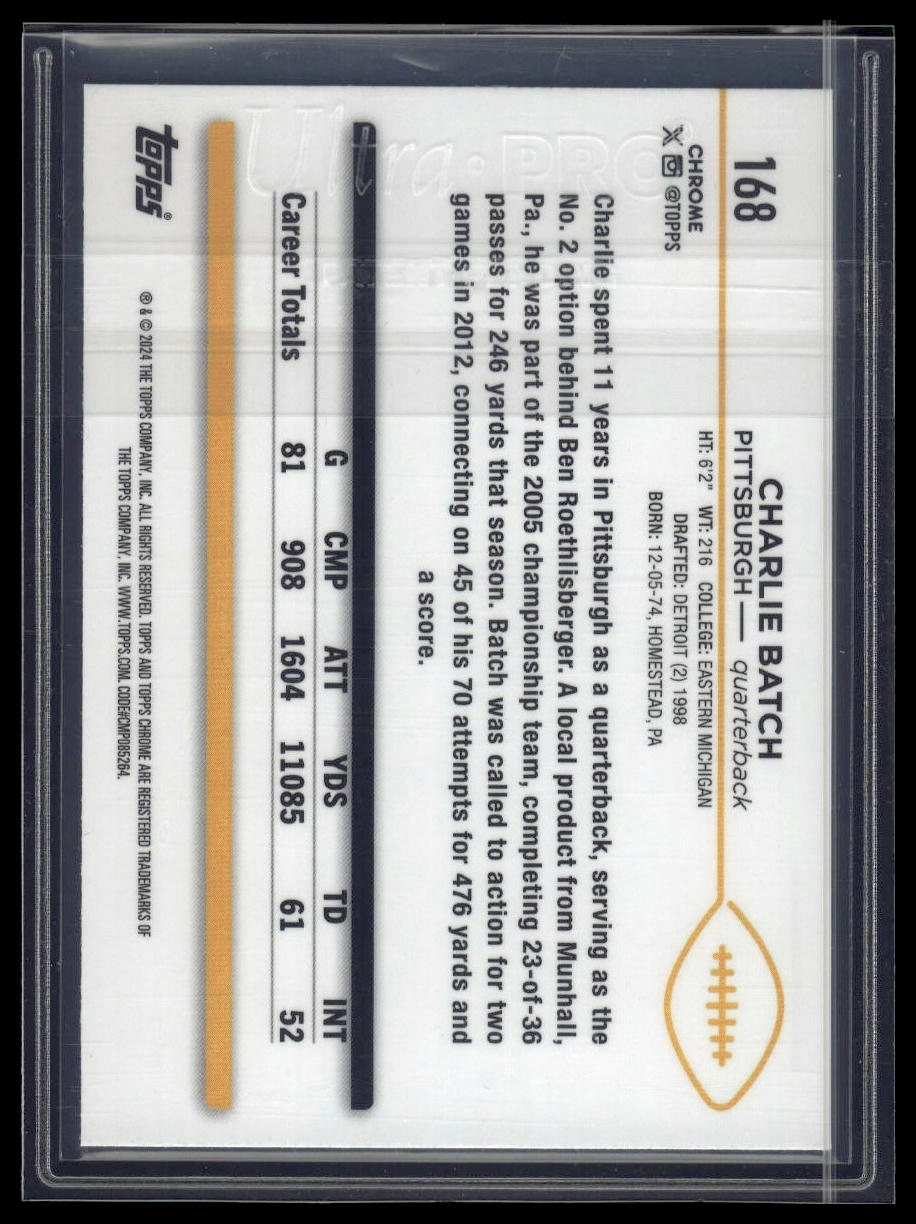 2024 Topps Chrome Sapphire Edition #168 Charlie Batch