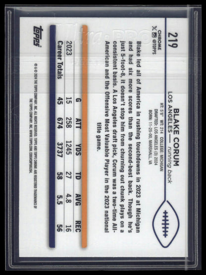 2024 Topps Chrome Sapphire Edition #219 Blake Corum