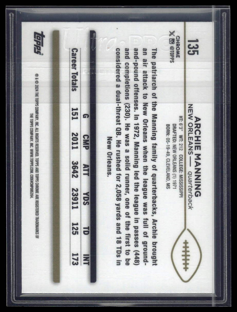 2024 Topps Chrome Sapphire Edition #135 Archie Manning