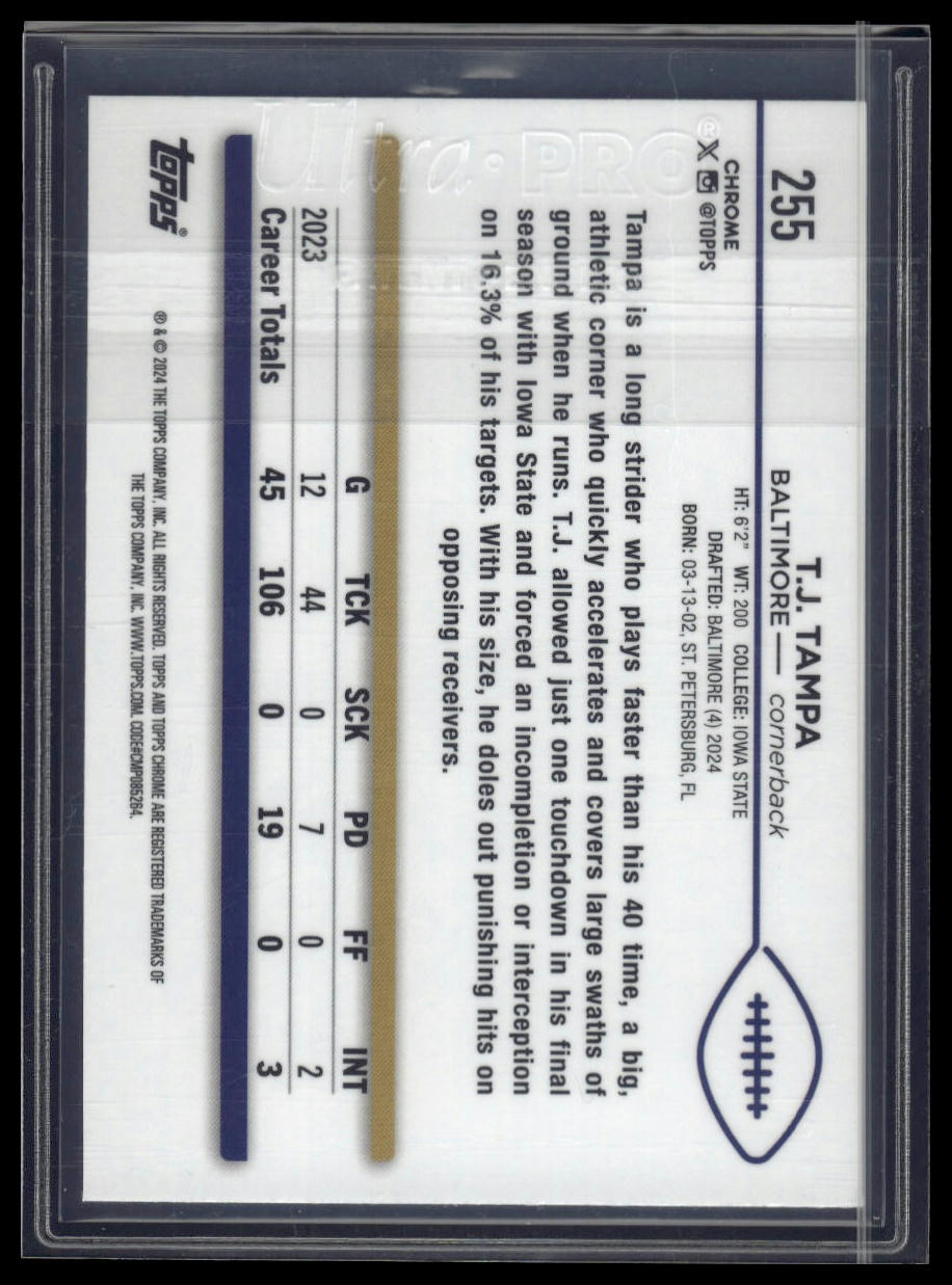 2024 Topps Chrome Sapphire Edition #255 T.J. Tampa