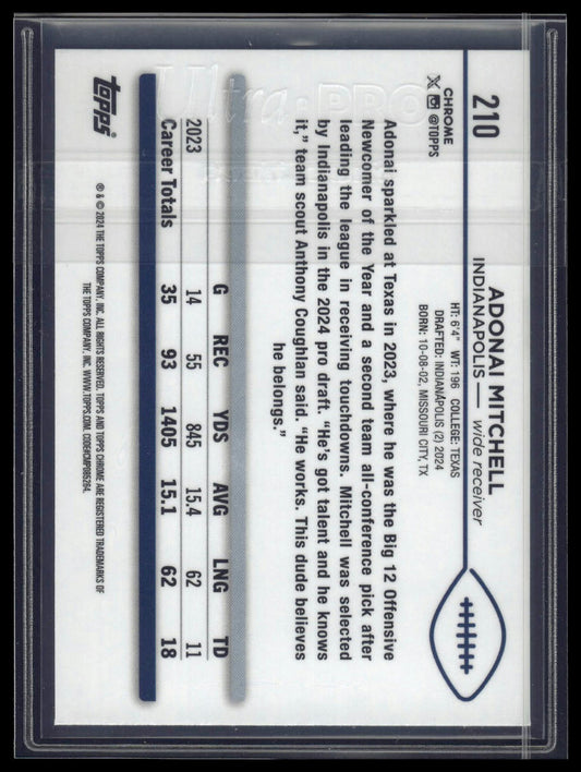 2024 Topps Chrome Sapphire Edition #210 Adonai Mitchell