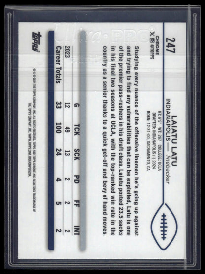2024 Topps Chrome Sapphire Edition #247 Laiatu Latu