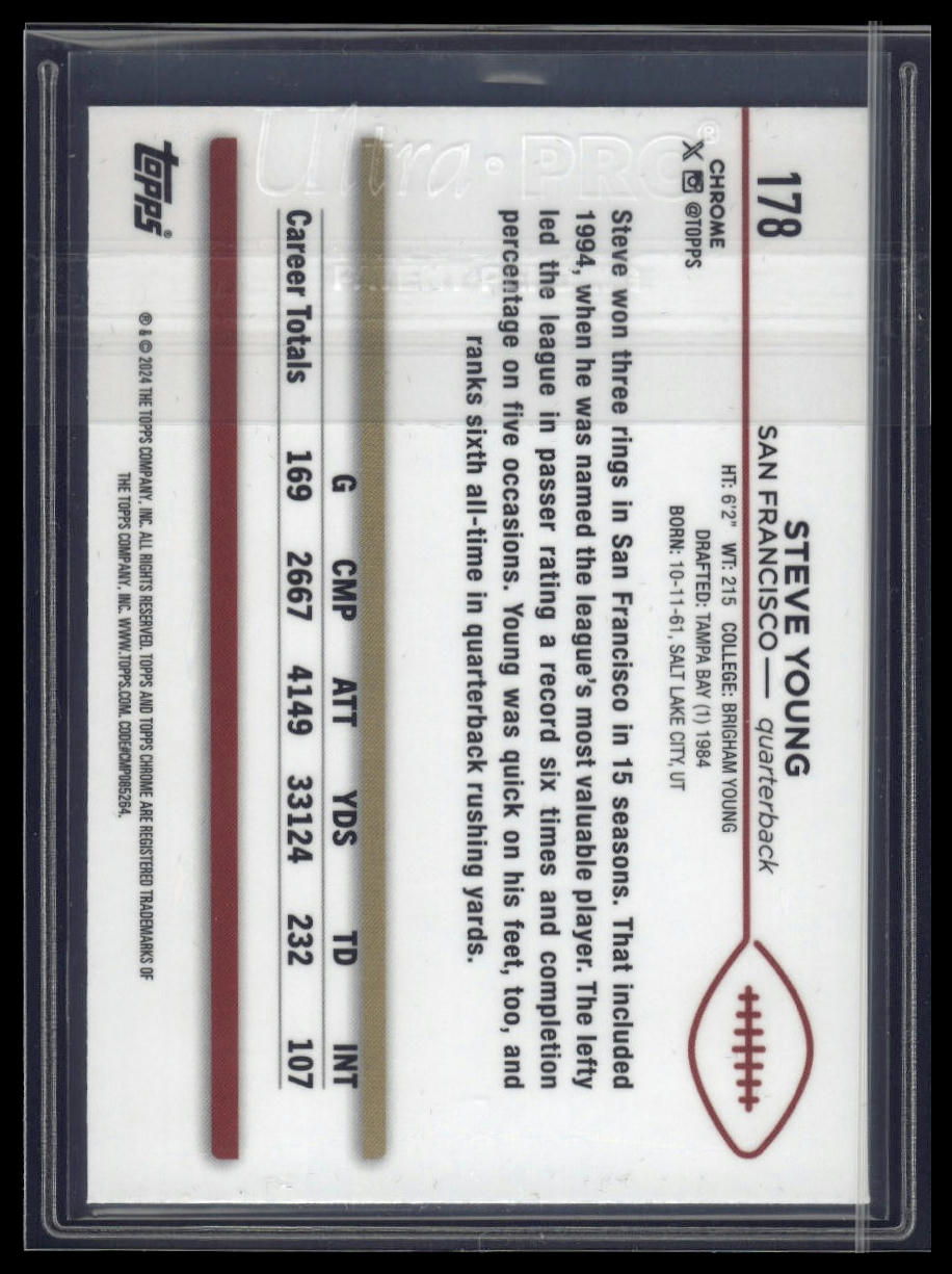 2024 Topps Chrome Sapphire Edition #178 Steve Young
