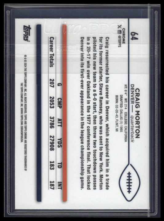 2024 Topps Chrome Sapphire Edition #64 Craig Morton