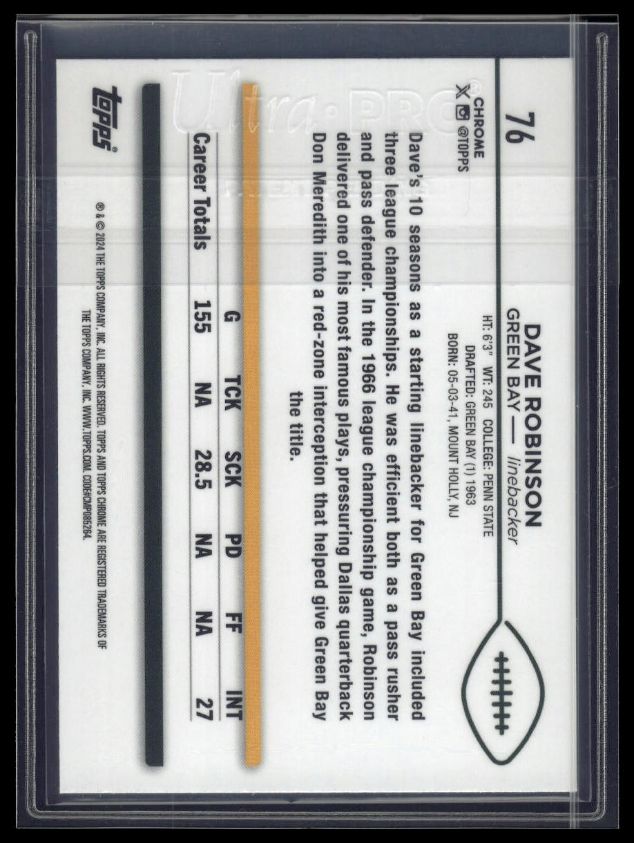 2024 Topps Chrome Sapphire Edition #76 Dave Robinson