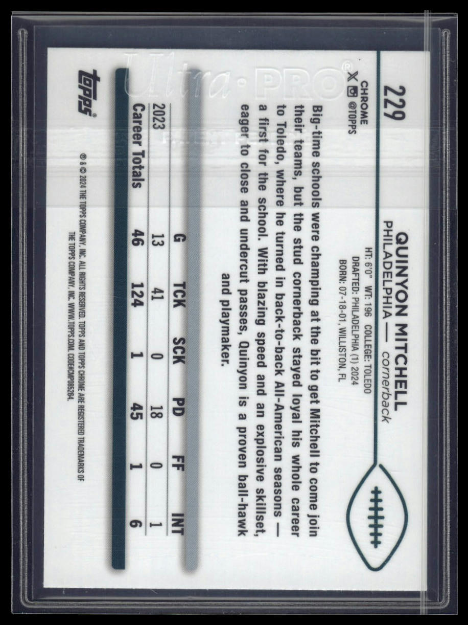 2024 Topps Chrome Sapphire Edition #229 Quinyon Mitchell