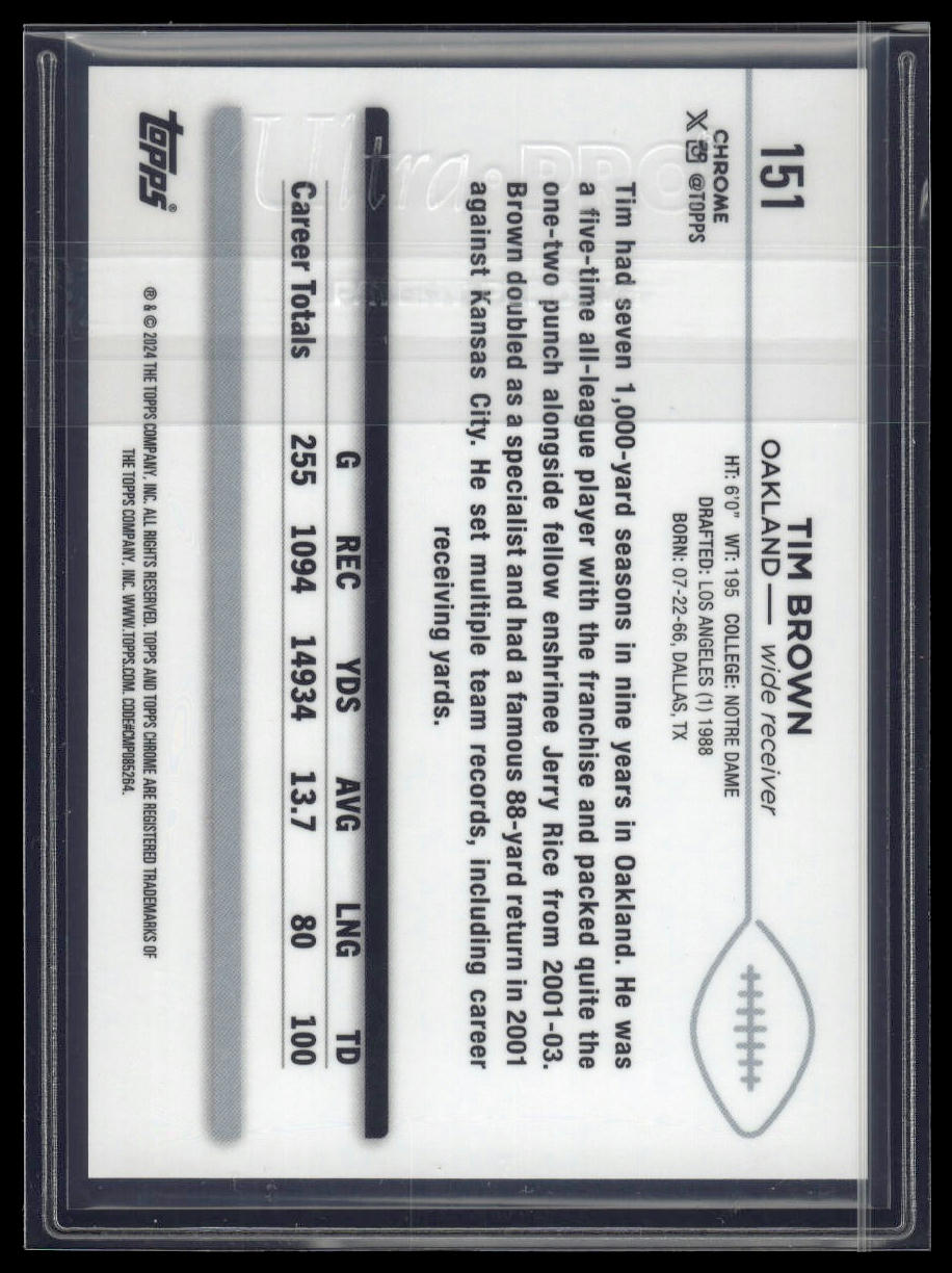 2024 Topps Chrome Sapphire Edition #151 Tim Brown Gold Sapphire #/50