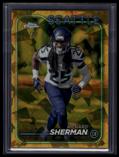 2024 Topps Chrome Sapphire Edition #182 Richard Sherman Gold Sapphire #/50