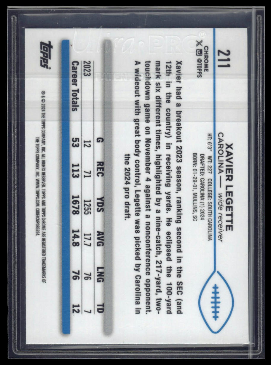 2024 Topps Chrome #211 Xavier Legette
