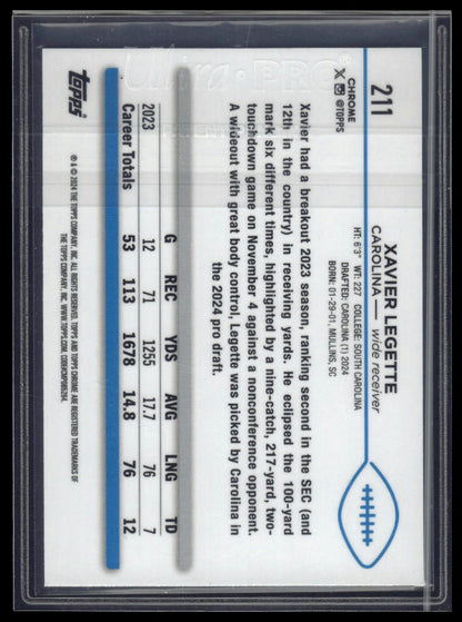 2024 Topps Chrome #211 Xavier Legette