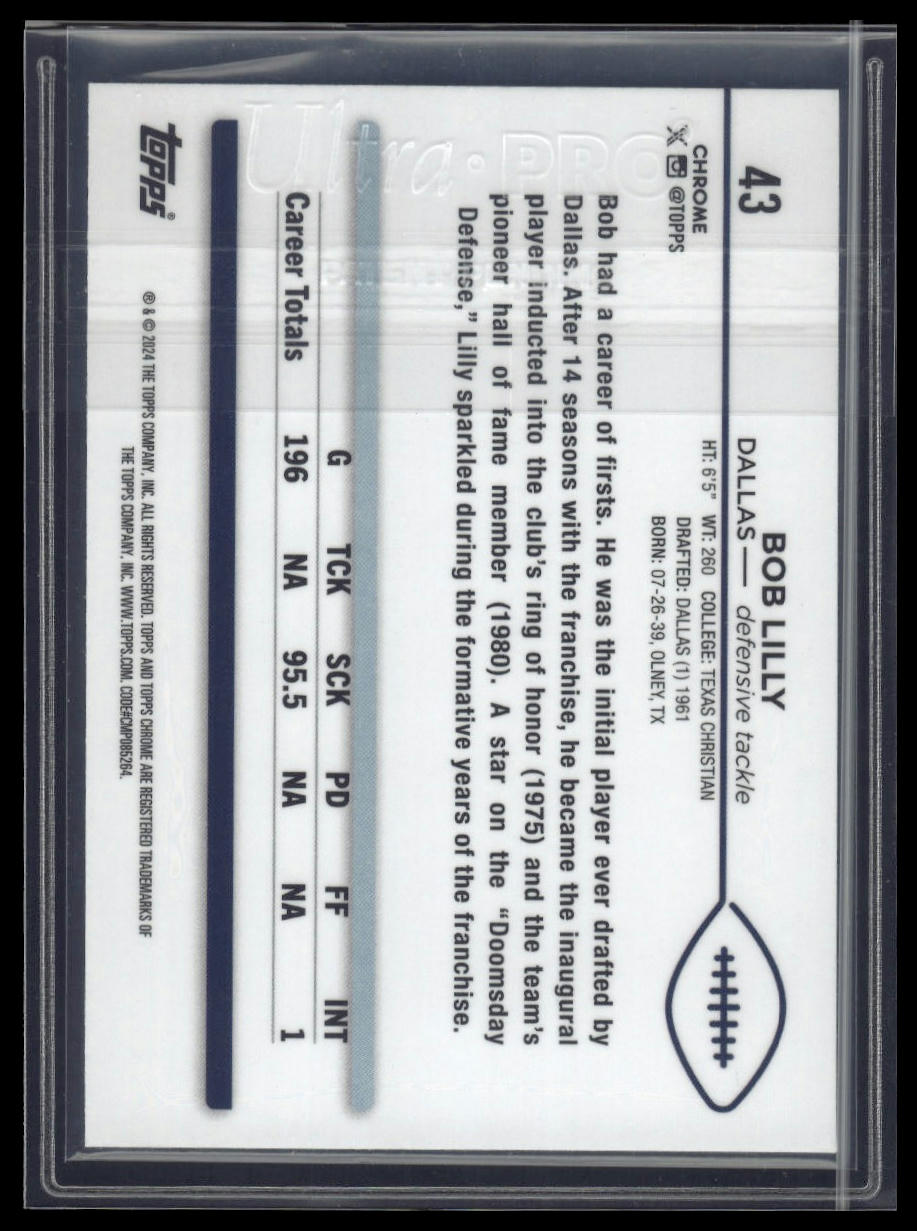 2024 Topps Chrome #43 Bob Lilly Green Geometric Refractor #/99