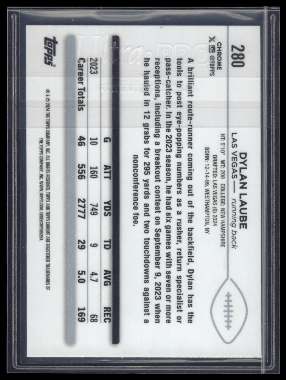 2024 Topps Chrome #280 Dylan Laube Blue Sonar Refractor #/150