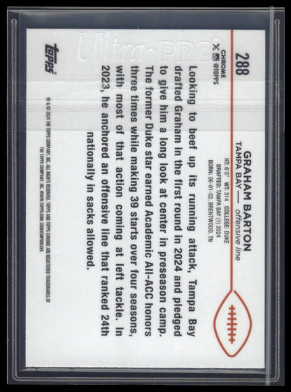 2024 Topps Chrome #288 Graham Barton Yellow Geometric Refractor #/75