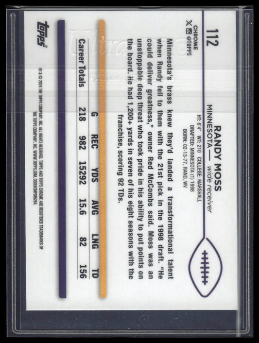 2024 Topps Chrome #112 Randy Moss X-Fractor