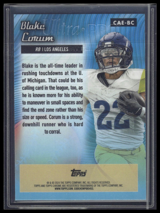2024 Topps Chrome #CAE-BC Blake Corum Chrome All-Etch
