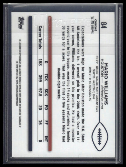 2024 Topps Chrome #84 Mario Williams Pink Refractor